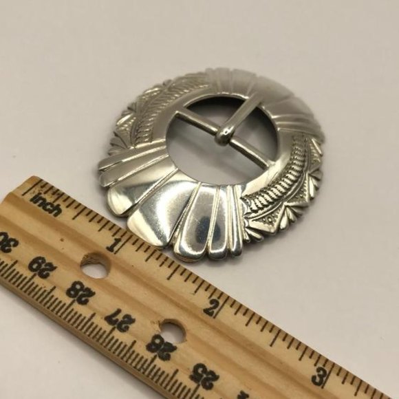 Sterling Southwestern Style Belt Buckle - Picture 6 of 8